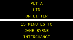 SEE TRACKS ALWAYS THINK TRAIN . 16 MINUTES TO JANE BYRNE INTERCHANGE 