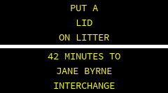 SEE TRACKS ALWAYS THINK TRAIN . 26 MINUTES TO JANE BYRNE INTERCHANGE 