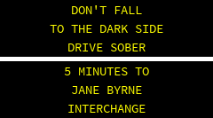 SEE TRACKS ALWAYS THINK TRAIN . 4 MINUTES TO JANE BYRNE INTERCHANGE 