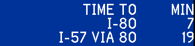 TIME TO I-80 I-57 VIA 80 MIN 7 19 