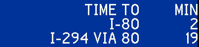 TIME TO I-80 I-294 VIA 80 MIN 2 18 