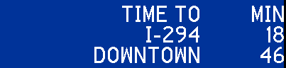 TIME TO I-294 DOWNTOWN MIN 11 25 