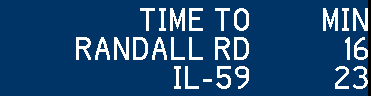 TIME TO RANDALL RD IL-59 MIN 15 22 